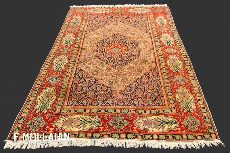 Antique Persian Senneh Warp Silk Rug n°:44748839